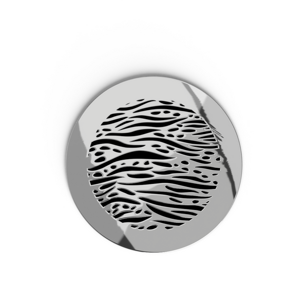 Waves Round Vent Cover - Silver Mirror Collection