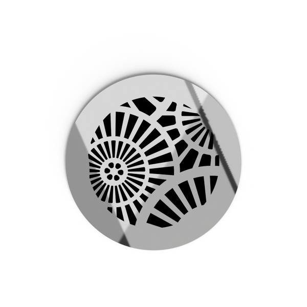 Waterwheel Round Cover - Silver Mirror Collection